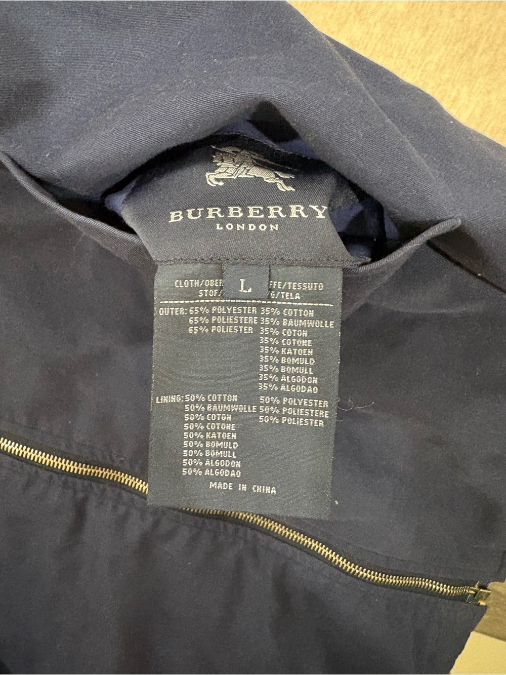Authentic Burberry Beige Plaid Zip-Front Bomber Jacket - Picture 4 of 5